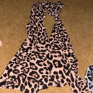 Leopard print halter romper